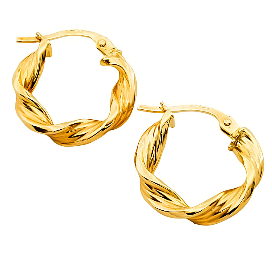 9ct Gold (Hollow) 1.3g Hoop Earrings